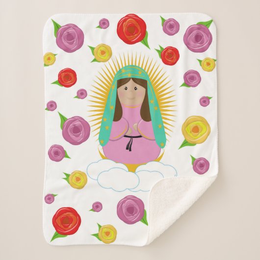 Unsere Lady Guadalupe Baby Blanket Sherpadecke (Vorderseite)
