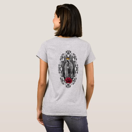 Unsere Lady Guadalupe Jungfrau Mary Mexiko Katholi T-Shirt (Schwarz voll)
