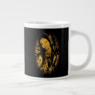 Unsere Lady Guadalupe Kaffeetasse Gold und Schwarz Jumbo-Tasse