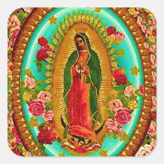 Unsere Lady Guadalupe Mexican Saint Jungfrau Mary Quadratischer Aufkleber