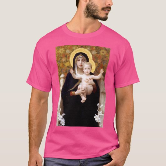 Unsere Lady Jungfrau des Lilies Bouguereau T-Shirt (Vorderseite)
