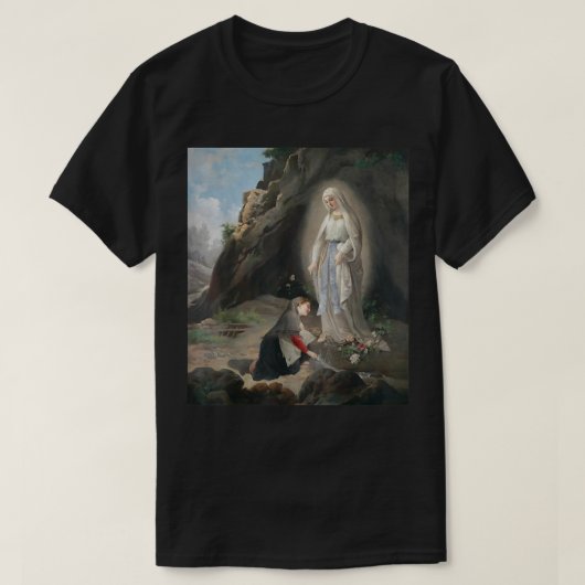 Unsere Lady Lourdes St Bernadette imakulieren Mary T-Shirt (Design vorne)