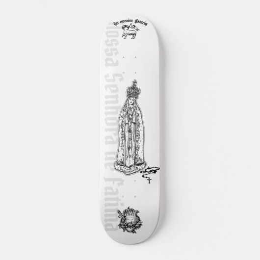 Unsere Lady of Fatima - Skateboard, 7¾ Zoll Deck Skateboard (Vorderseite)