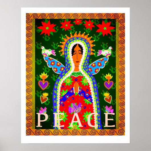 Unsere Lady of Guadalupe Angel of Peace Plakat (Vorne)