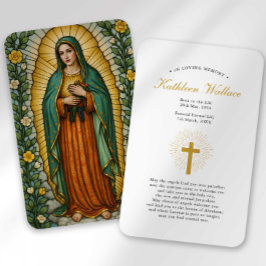 Unsere Lady of Guadalupe Bereavement Sympathy Card Visitenkarte