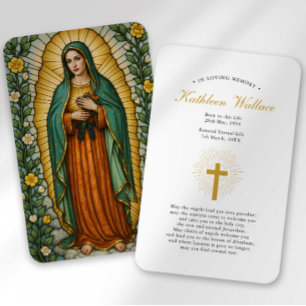 Unsere Lady of Guadalupe Bereavement Sympathy Card Visitenkarte