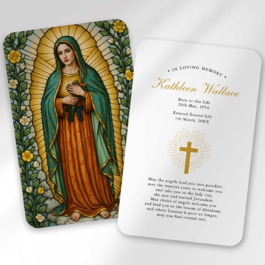 Unsere Lady of Guadalupe Bereavement Sympathy Card Visitenkarte