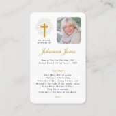 Unsere Lady of Guadalupe Bereavement Sympathy Card Visitenkarte (Rückseite)