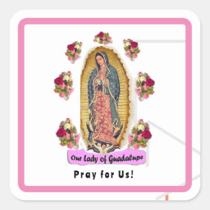 Unsere Lady of Guadalupe Faltes Grußkarte Quadratischer Aufkleber