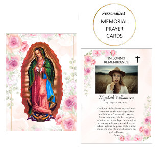 Unsere Lady of Guadalupe Memorial Foto Prayer Card Platzkarte