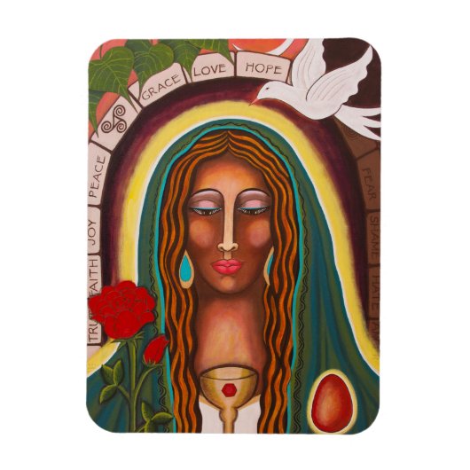 "Unsere Lady of Healing Hearts" Magnet (Vertikal)