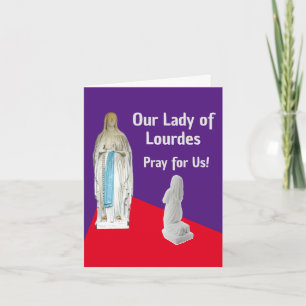 Unsere Lady of Lourdes Faltes Grußkarte Karte