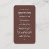 Unsere Lady of Mount Carmel 1641 Begleitkarte (Rückseite)