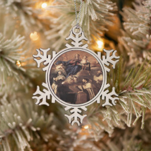 Unsere Lady of Mount Carmel 1641 Schneeflocken Zinn-Ornament