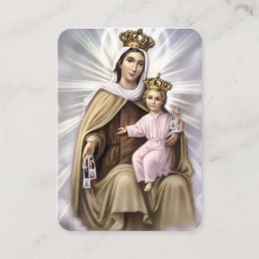 Unsere Lady of Mount Carmel Baby Jesus Gebetskarte Visitenkarte (Vorderseite)