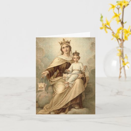 Unsere Lady of Mount Carmel Grußkarte Karte (Gelbe Blume)