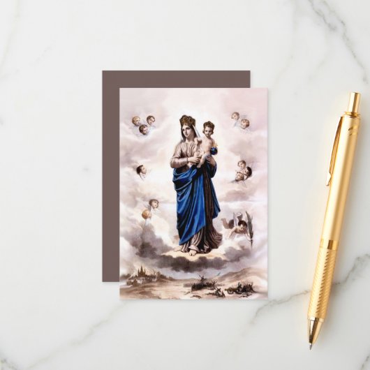 Unsere Lady of Prompt Success BW mit Gebet Begleitkarte (Vorderseite/Rückseite Beispiel)