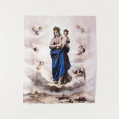 Unsere Lady of Prompt Success BW Wandteppich (Vorderseite)