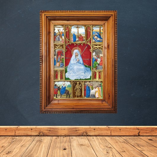 Unsere Lady of Sorrows - mittelalterliches Manuskr Poster