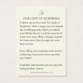 Unsere Lady of Surprises Gebet katholische Heilige (Rückseite)