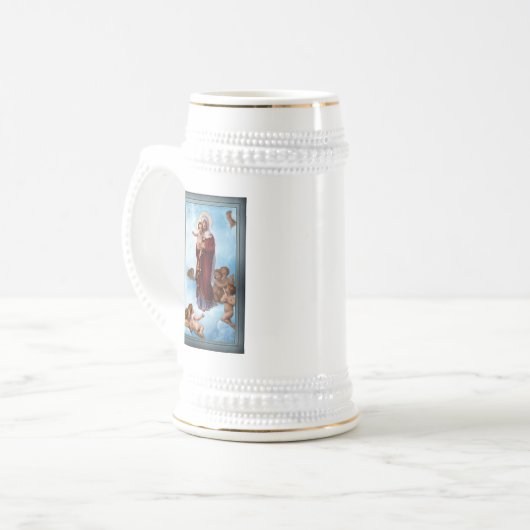 Unsere Lady of the Angels von William Bouguereau Bierglas (Vorderseite Links)