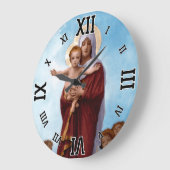 Unsere Lady of the Angels von William Bouguereau Große Wanduhr (Winkel)