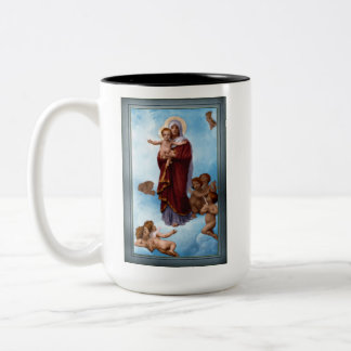 Unsere Lady of the Angels von William Bouguereau Zweifarbige Tasse
