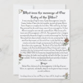 Unsere Lady of the Pillar Prayer Card Einladung (Rückseite)