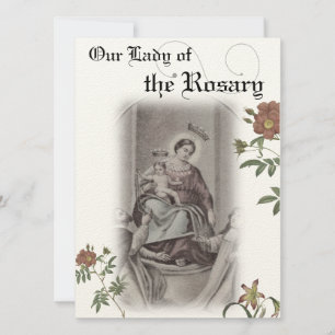 Unsere Lady of the Rosary Prayer Card Einladung