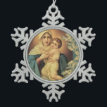 Unsere Lady Schoenstatt Baby Jesus Schneeflocken Zinn-Ornament<br><div class="desc">Schönes Bild von Schoenstatt mit dem Baby Jesus</div>