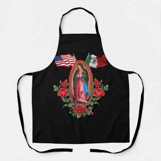 Unsere Lady Virgen De Guadalupe mexikanische Flagg Schürze (Vorderseite)