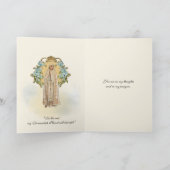 Unsere Lady von Fatima Blue Floral Religious Karte (Innenseite)