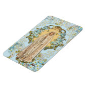 Unsere Lady von Fatima Blue Floral Religious Magnet (Linke Seite)