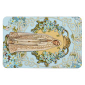 Unsere Lady von Fatima Blue Floral Religious Magnet (Horizontal)