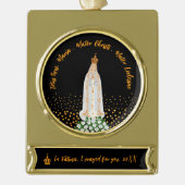 Unsere Lady von Fatima, die Kerzenschaft Banner-Ornament Gold (Vorderseite)