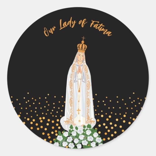 Unsere Lady von Fatima, die Kerzenschaft Runder Aufkleber (Vorderseite)