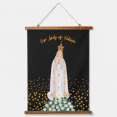 Unsere Lady von Fatima, die Kerzenschaft Wandteppich Mit Holzrahmen (Vorderseite)