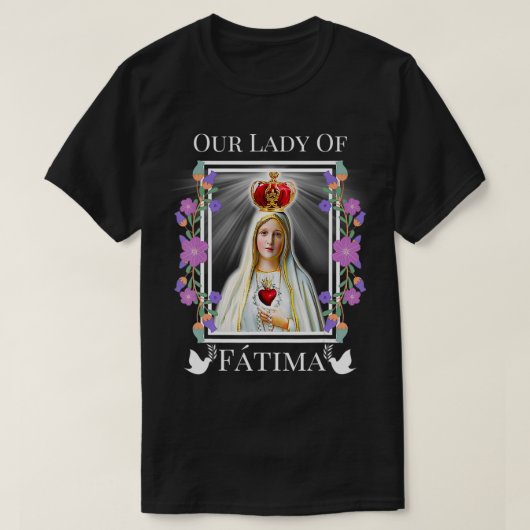 Unsere Lady von Fatima unakuläres Herz des gesegne T-Shirt (Design vorne)