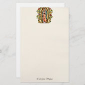 Unsere Lady von Guadalupe Bunte Rose Personalisier Briefpapier (Vorne/Hinten)