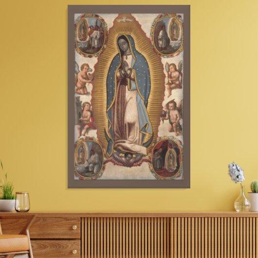 Unsere Lady von Guadalupe Canvas drucken Leinwanddruck (Insitu (Wohnzimmer))