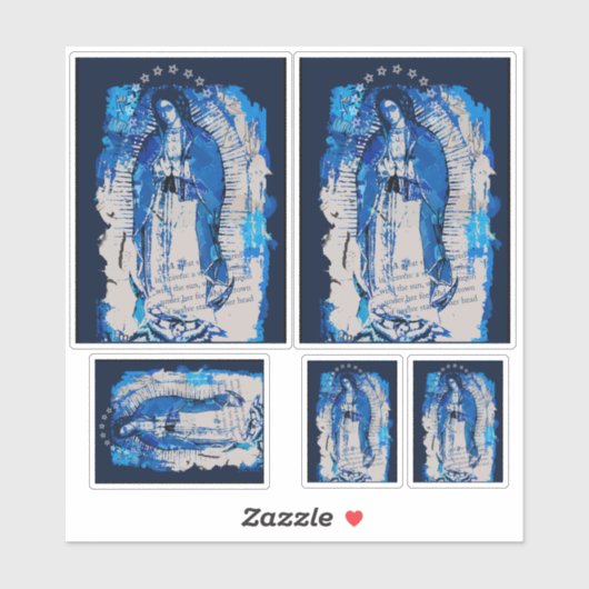 Unsere Lady von Guadalupe Collage Design Aufkleber (Blatt)