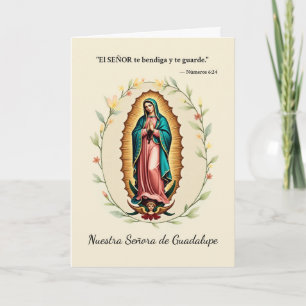 Unsere Lady von Guadalupe Fest Segnungen Spanisch Karte