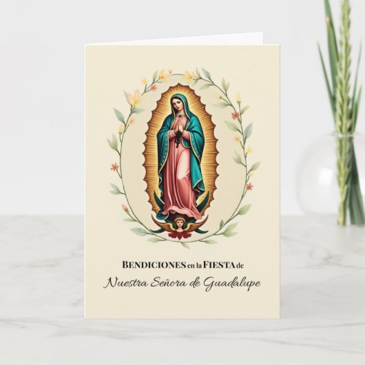 Unsere Lady von Guadalupe Fest Segnungen Spanisch Karte (Vorderseite)