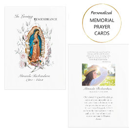 Unsere Lady von Guadalupe Foto Beerdigungskarte Platzkarte