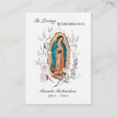 Unsere Lady von Guadalupe Foto Beerdigungskarte Platzkarte (Vorderseite)