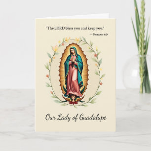 Unsere Lady von Guadalupe, Gottes Frieden und Segn Karte