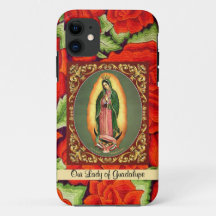 Unsere Lady von Guadalupe im Gebet w Rose