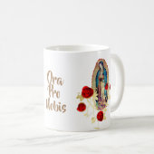 Unsere Lady von Guadalupe Jungfrau Mary Rote Rose Kaffeetasse (VorderseiteRechts)