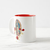 Unsere Lady von Guadalupe Jungfrau Mary Rote Rosen Zweifarbige Tasse (Vorderseite Links)