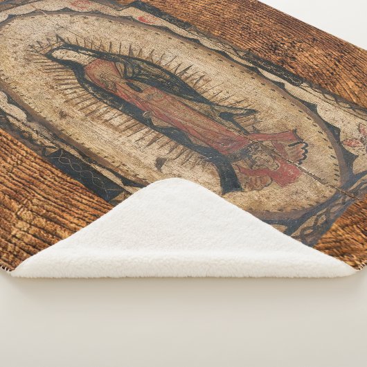 Unsere Lady von Guadalupe Jungfrau Mary Wood Look Sherpadecke (3/4)